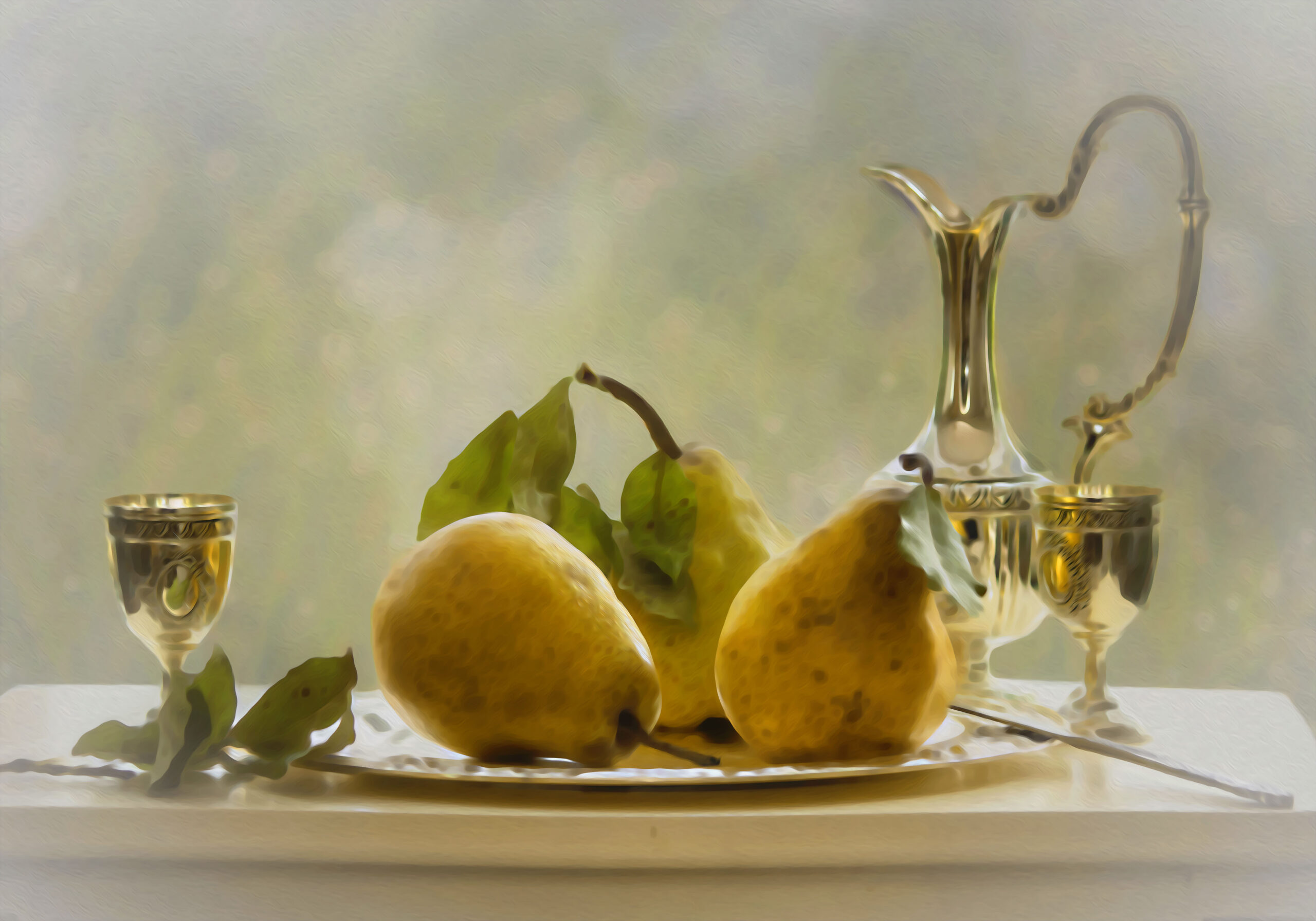 Still life with pears