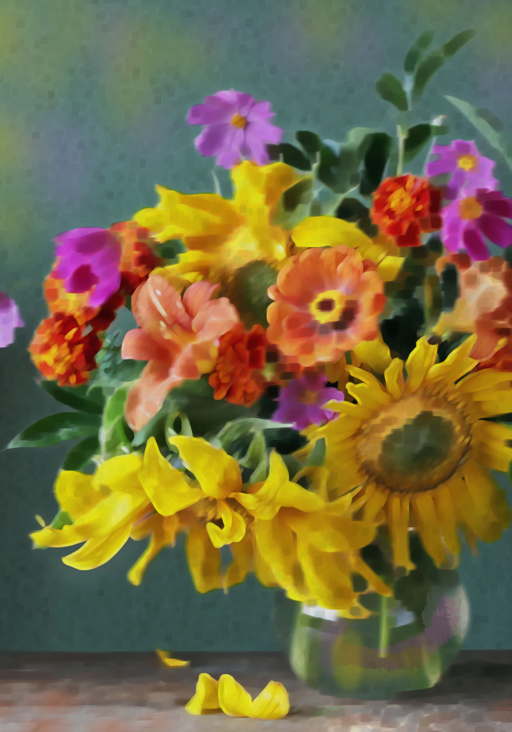 Still life with sunflowers