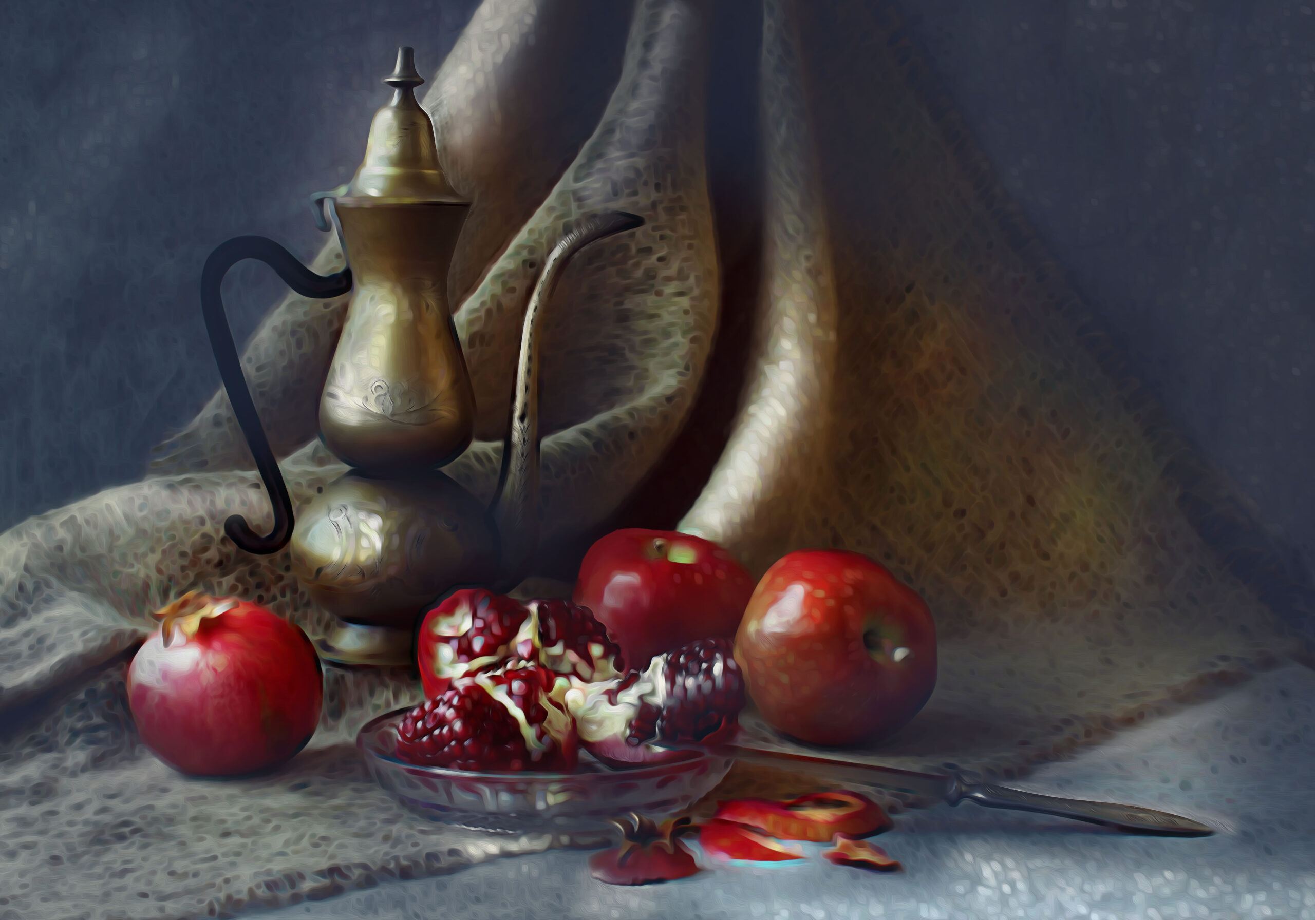 still life pomegranate