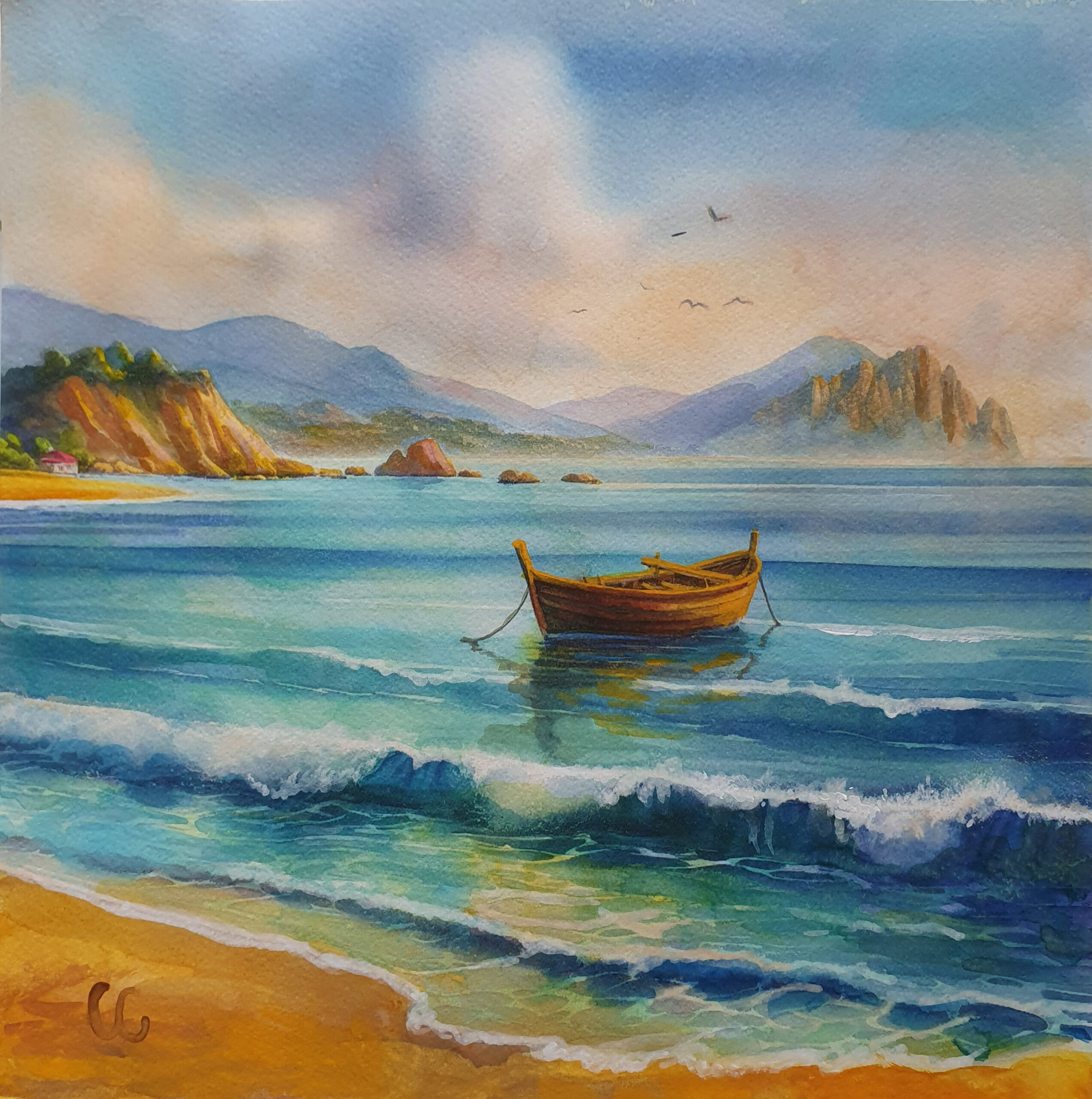 Море с лодка